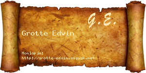 Grotte Edvin névjegykártya